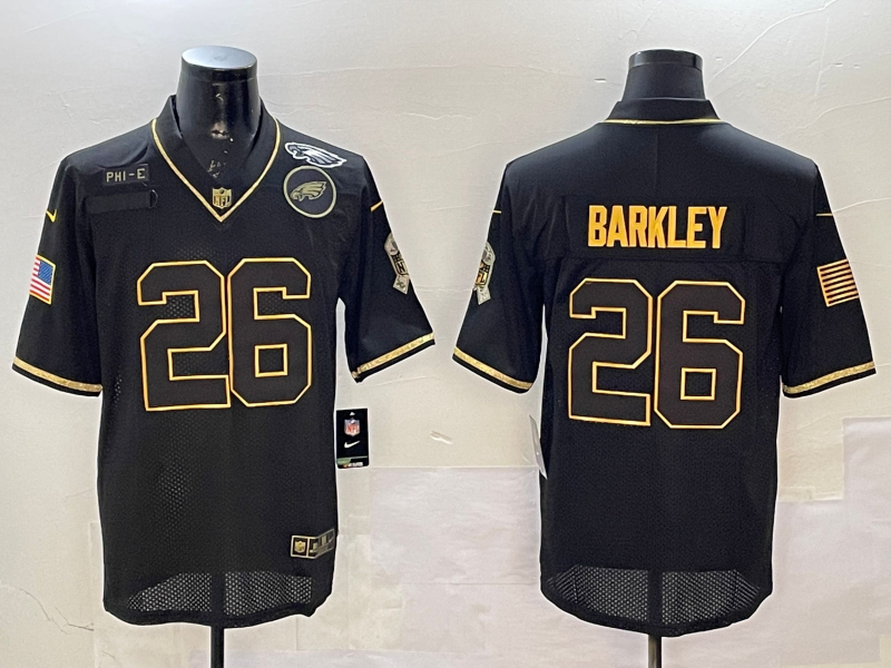 Men Philadelphia Eagles26 Barkley black 2025 Nike NFL jersey style 011